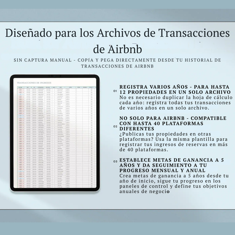 Balance Airbnb – 6 plantillas profesionales para ingresos y gastos de anfitriones + BONUS 📊